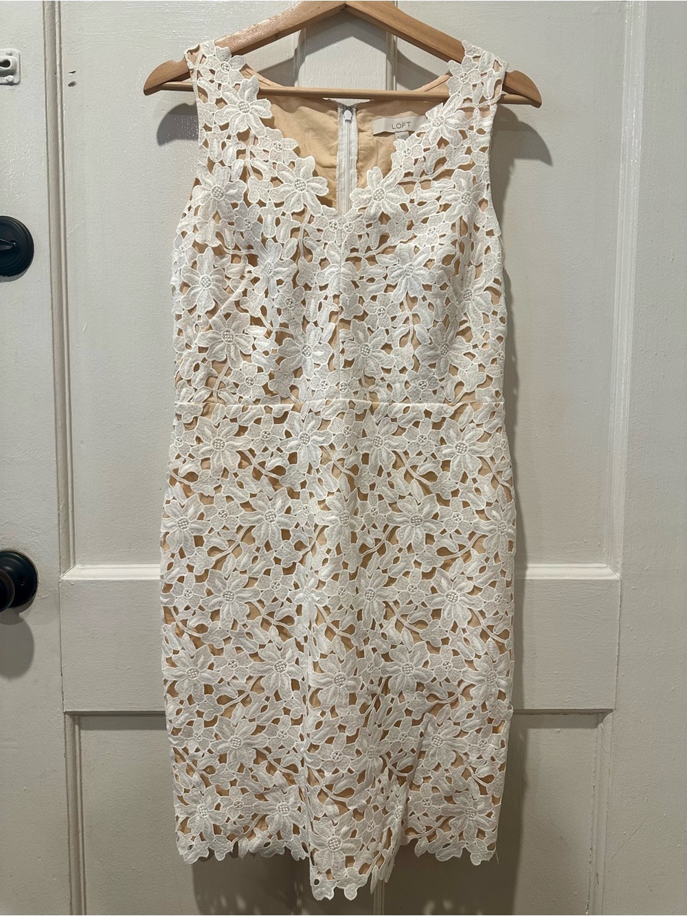 Ann Taylor LOFT White Floral Lace Sheath Dress Women’s 4 NWT Boho Chic Small